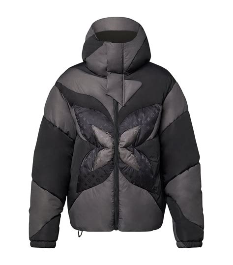 louis vuitton grey puffer jacket|Louis Vuitton jacket with pouches.